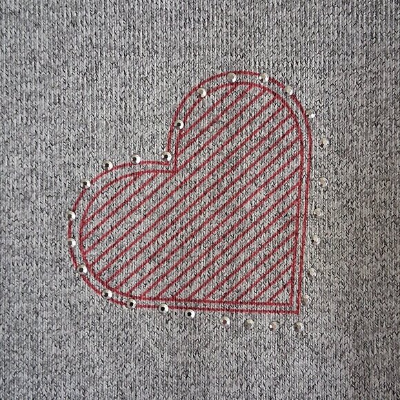 Kiss & Fly Gray with Hearts 3/4 Sleeve Top Women's Size XL - Picture 5 of 12